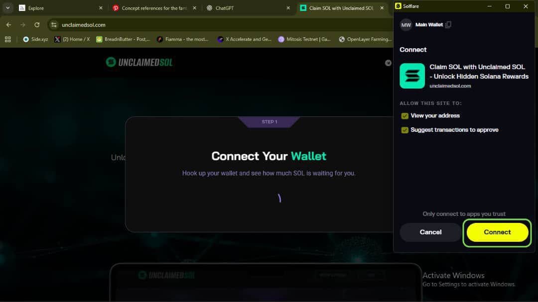Solwallet Mobile Search Address Bar